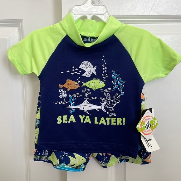 Mick Mack Other - NWT Boys rash guard and swim trunks set 12 Months